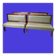 Suite of 4 bistro benches - brasserie in green skaï