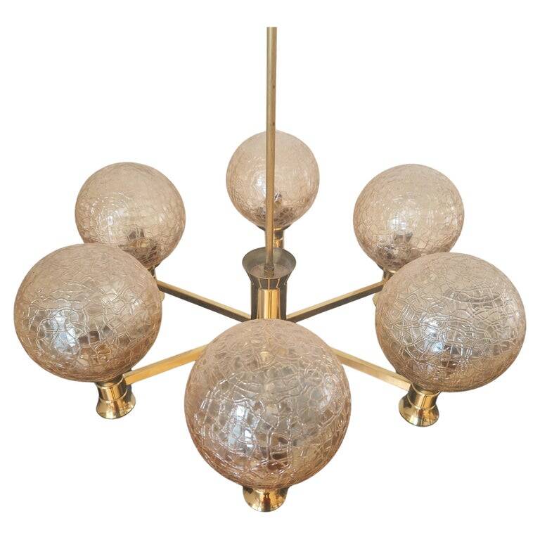 Mid-Century Brass Sputnik Chandelier, Germany, 1970s