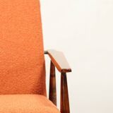 Scandinavian design curly orange armchair by H.Lis