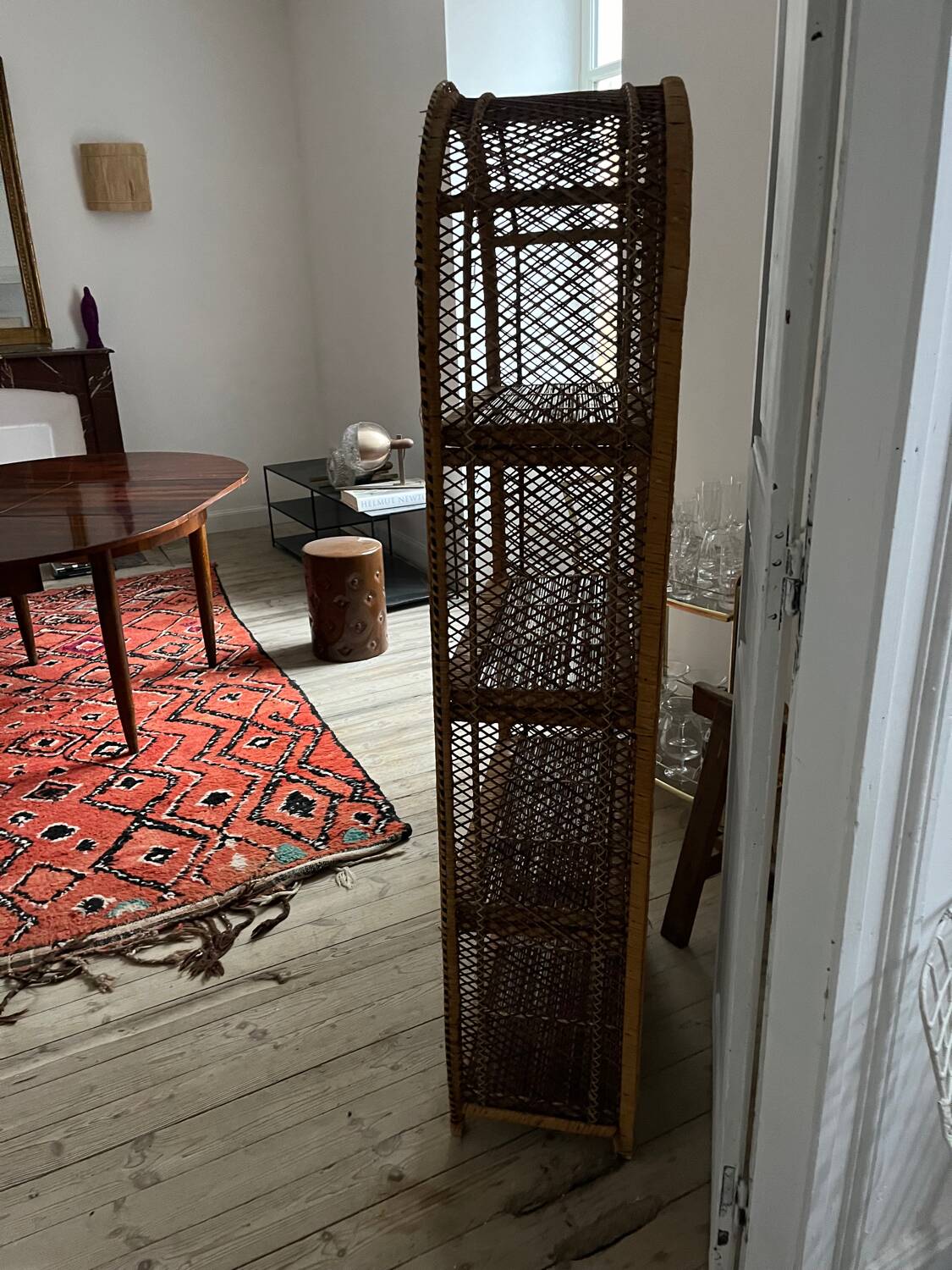 Vintage rattan shelf