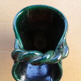 Basket in green glazed earth