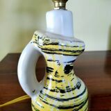 Lampe en céramique jaune vintage