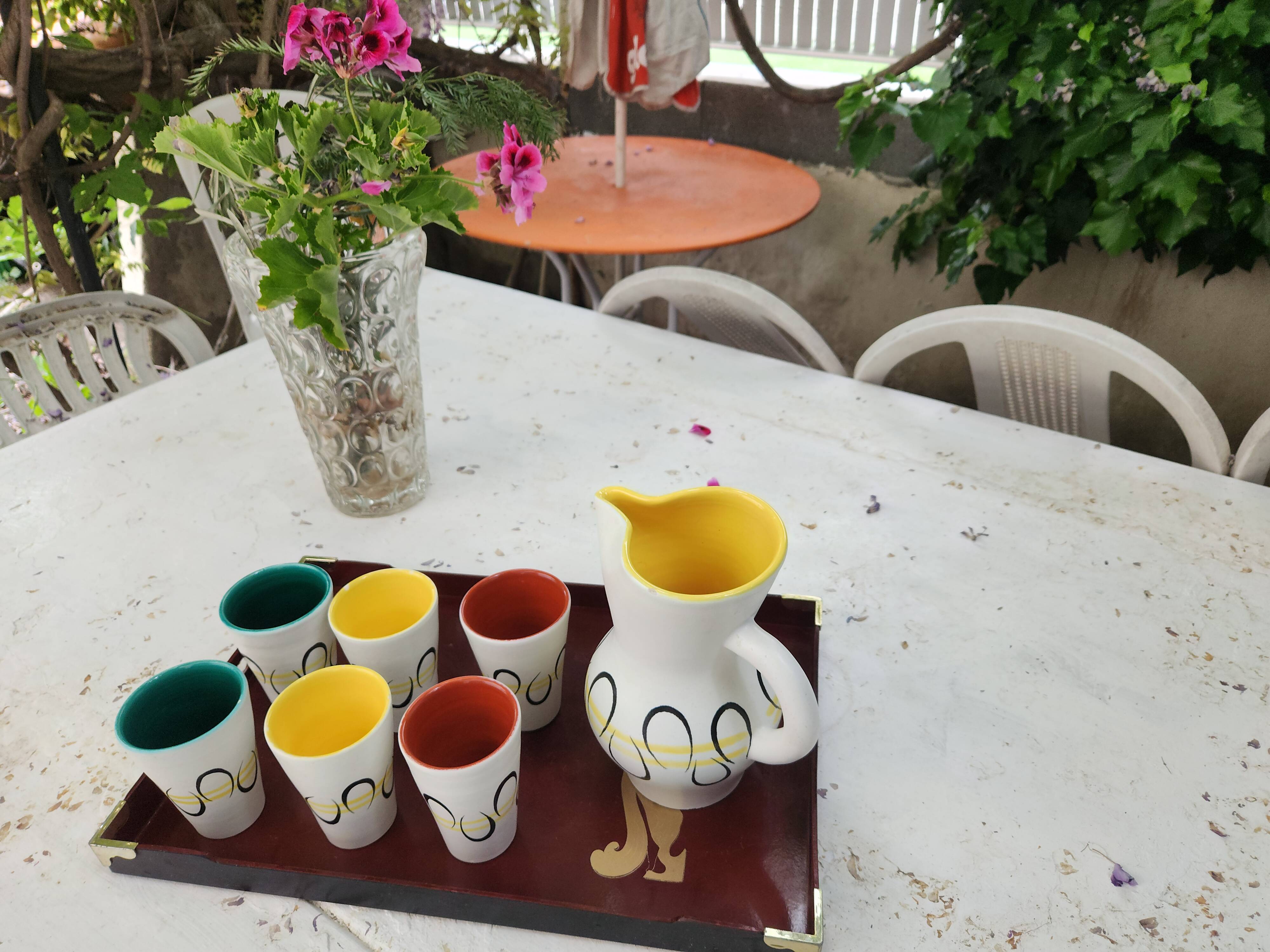 Orangeade service signed Vallaris