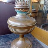 Old engraved globe oil lamp