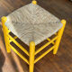 Wood and straw stool