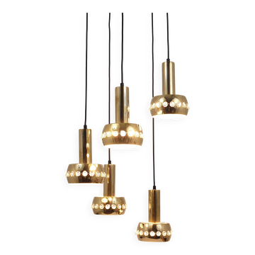 Bakalowits Lustre and Crystal Five-Arm Cascade Suspension, Austria