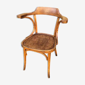Viennese office armchair vintage curved wood