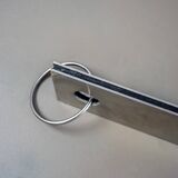 Xavier Feal brushed steel round mirror, 1970s