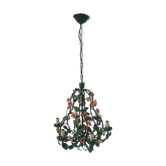 Chandelier wrought iron flowers with 6 lights