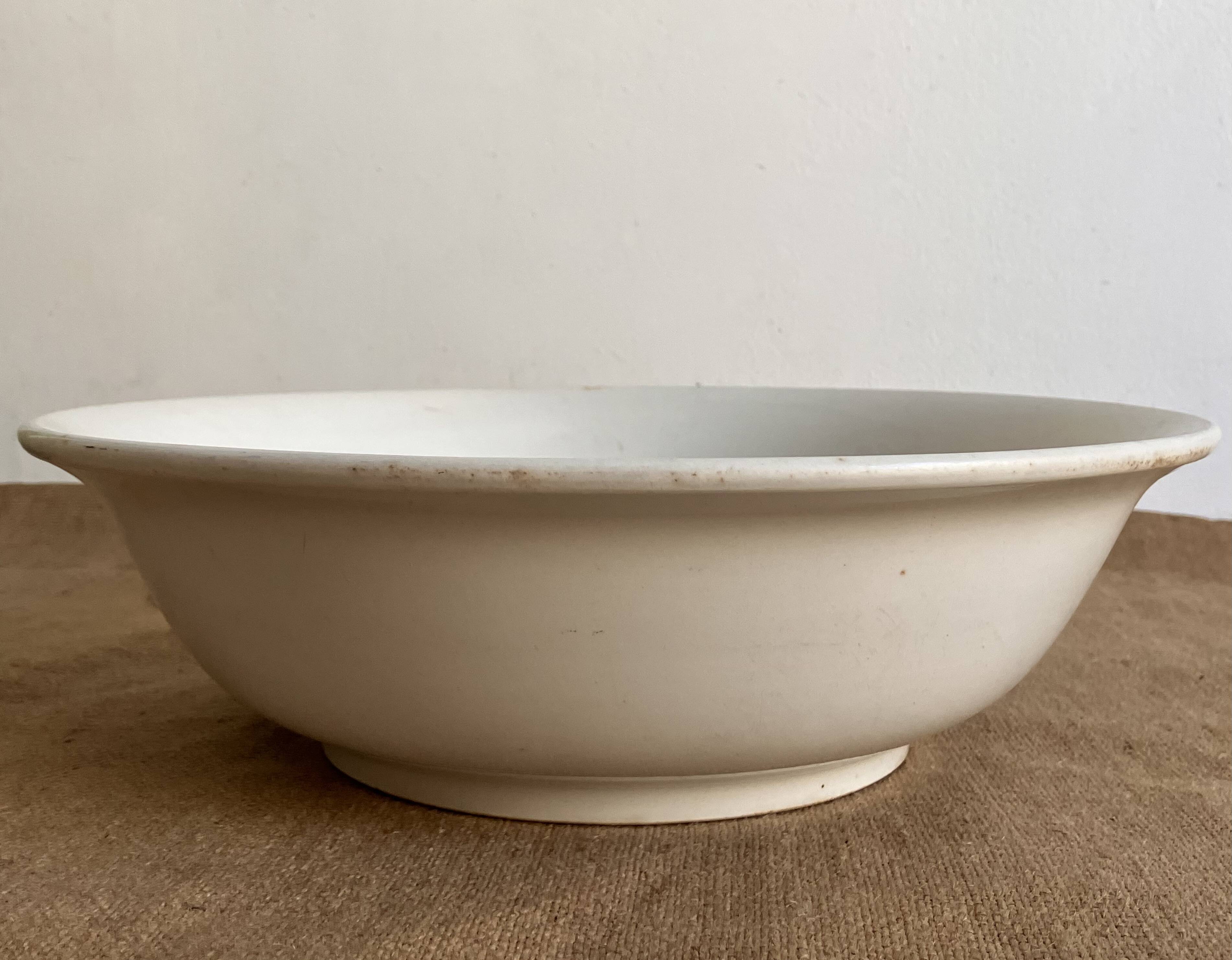 Ancien saladier faïence blanche - Digoin