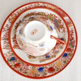 Old tea cup + Japanese porcelain saucer