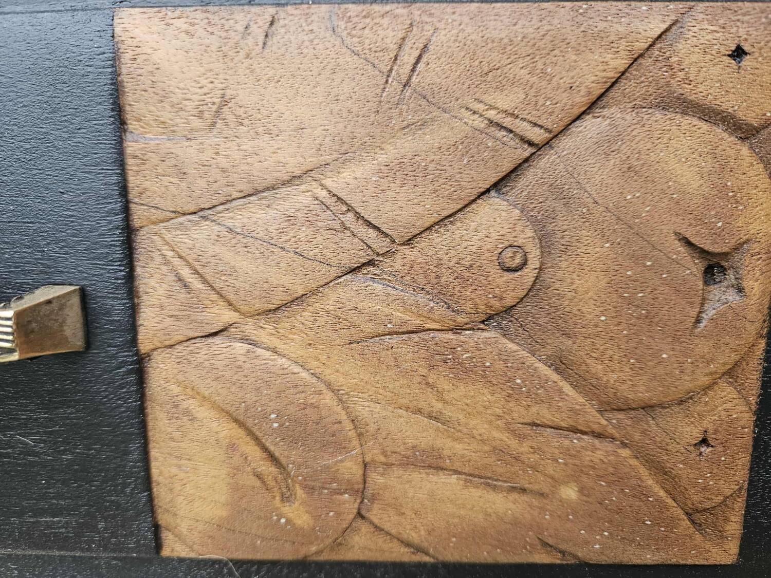 Black and wood art deco sideboard