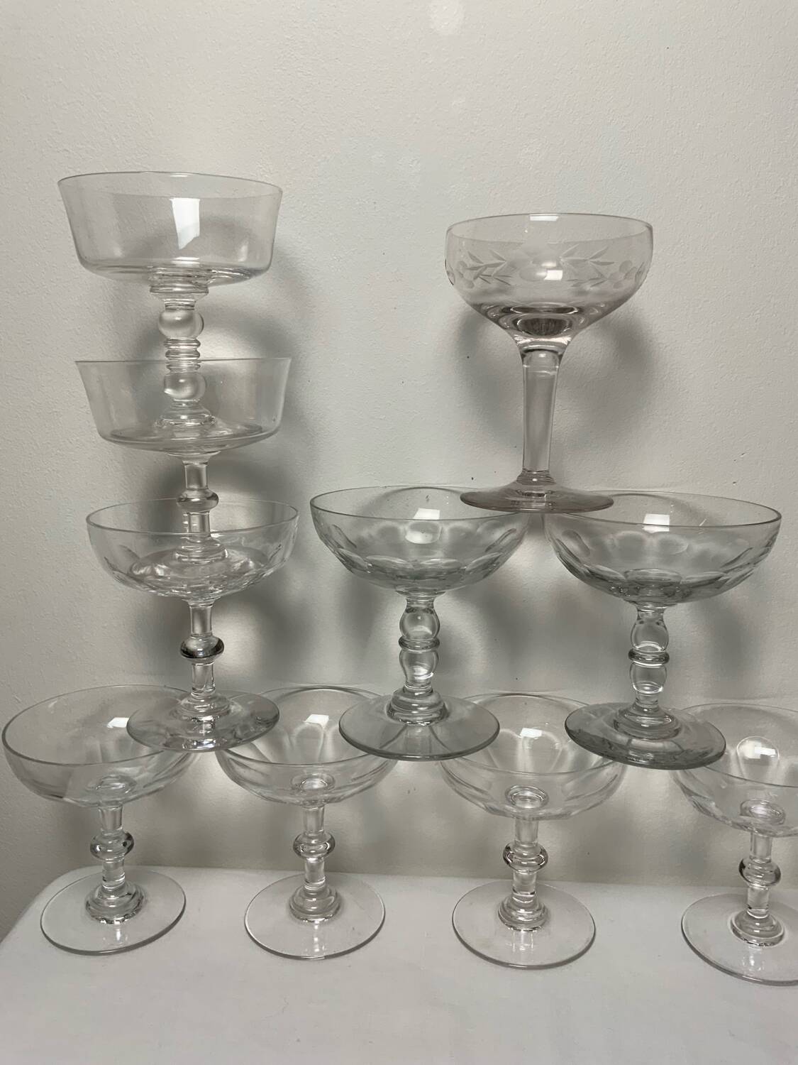 Antique champagne glasses
