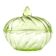 Art Deco bonbonniere with lid, pressed uranium glass, Poland, 1930s