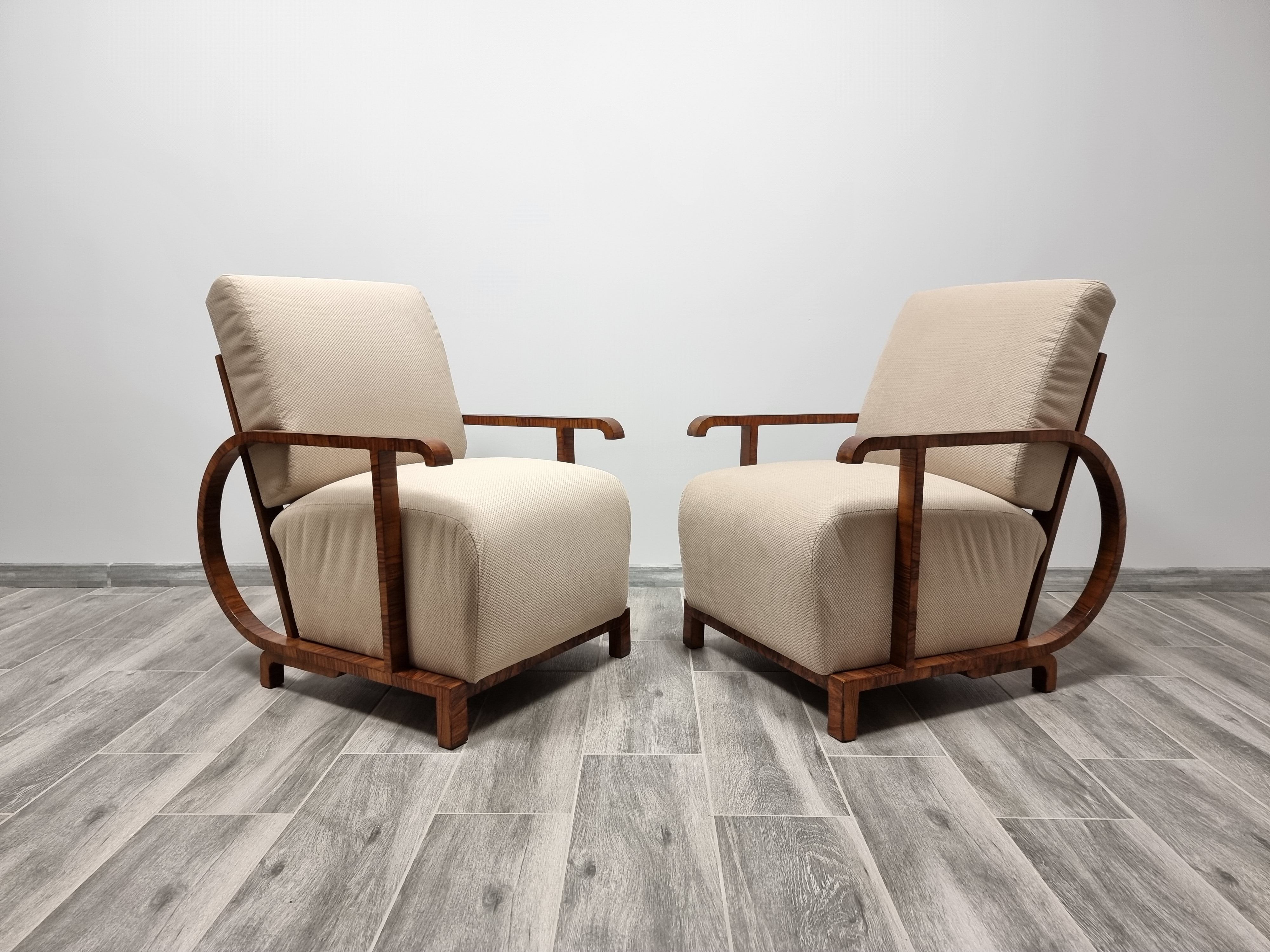 Pair of restored art deco armchairs
