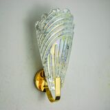 Frosted leaf wall lamp, Murano glass, Italy, 1970