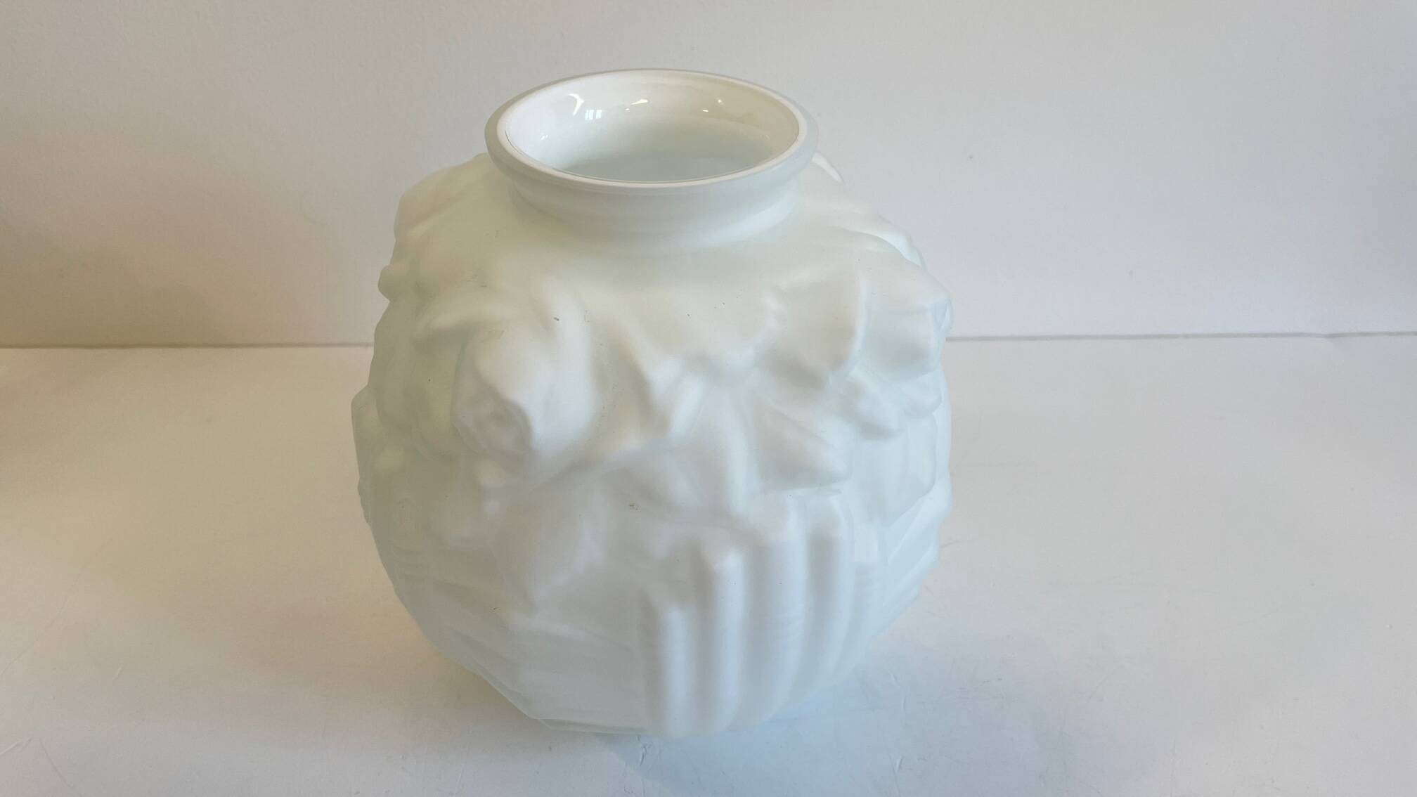 Art Deco glass paste ball vase