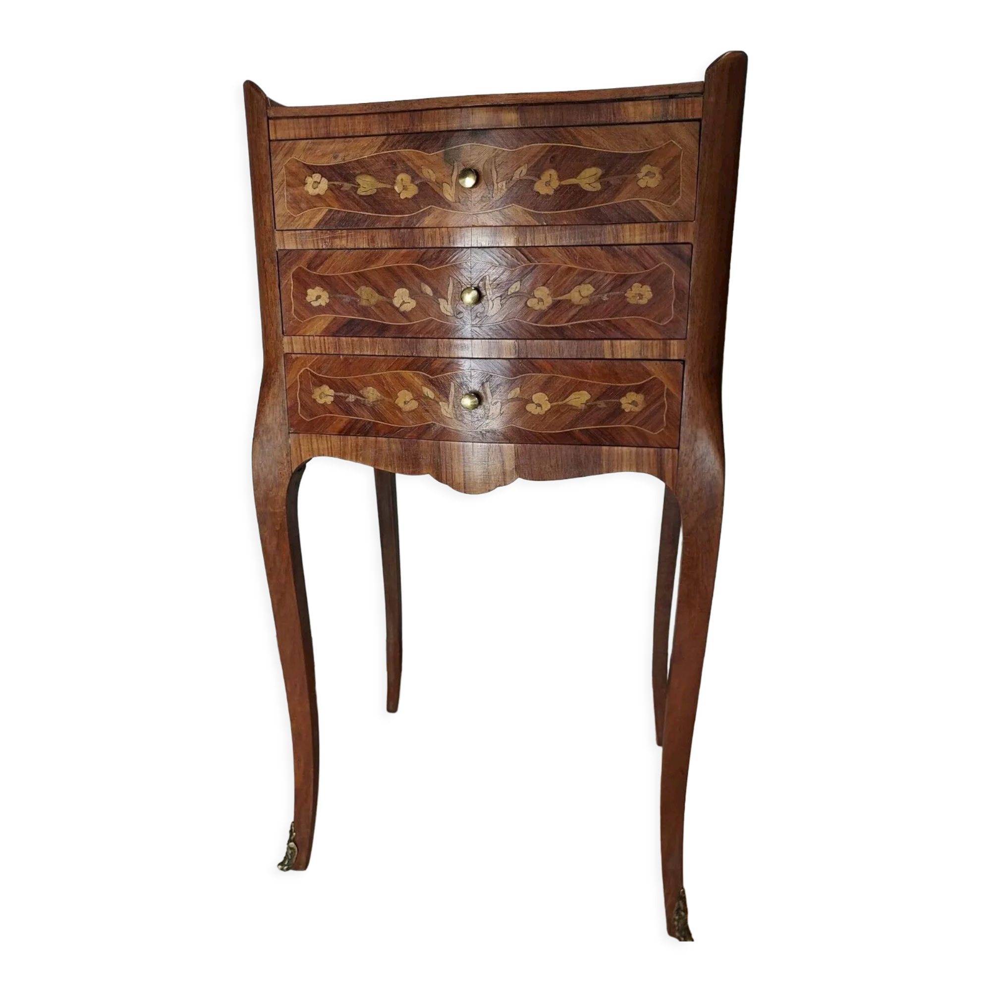 Marquetry bedside table