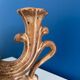Vintage brown ceramic rustic style candlestick - vintage candle holder