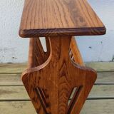 Vintage Oak Magazine Rack – Brutalist Style