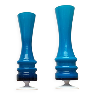 Mid-century German glass vases by Karl Friedrich, 1960s, set of 2.