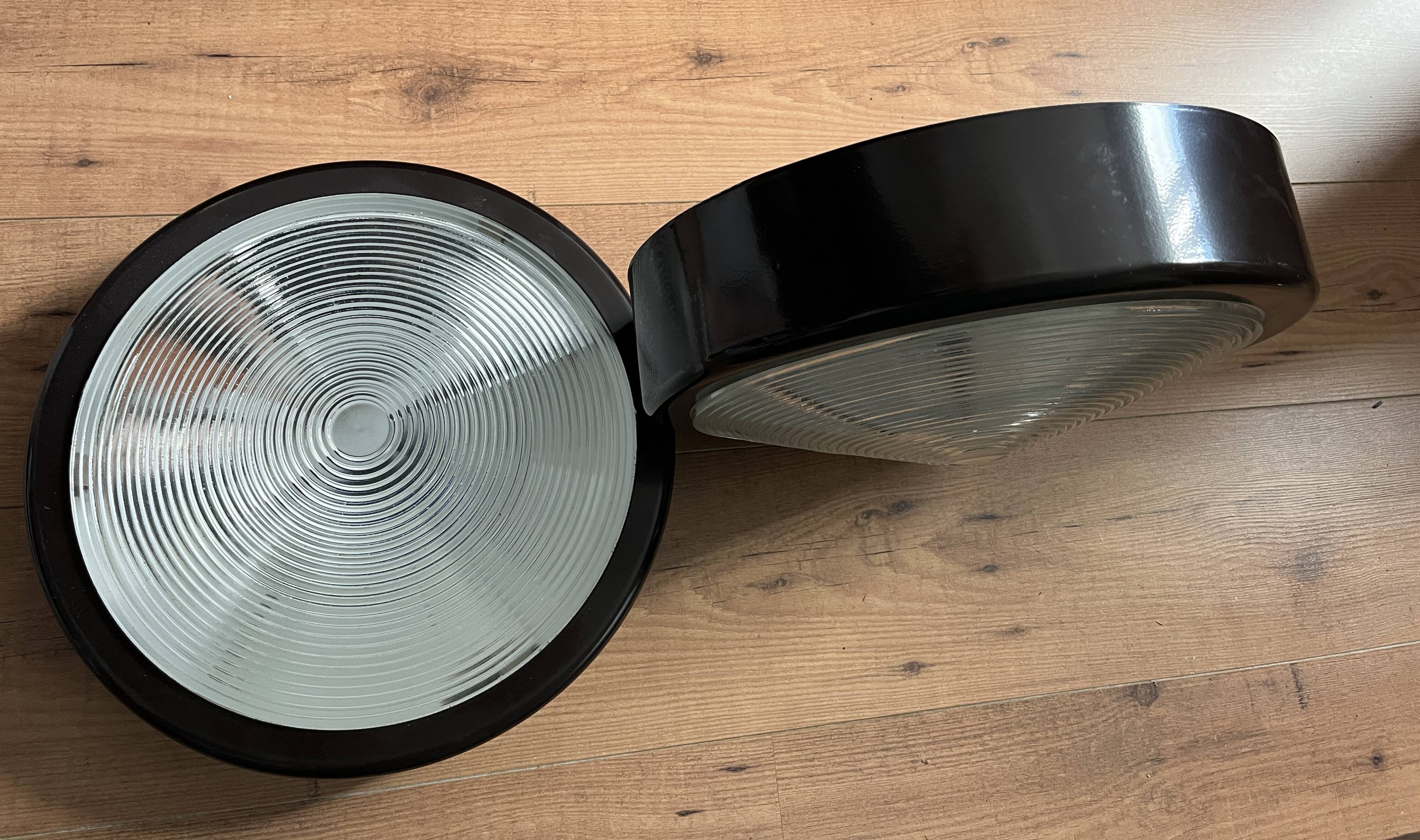 Pair of large Holophane Thorn Europhane vintage wall lights (1990)