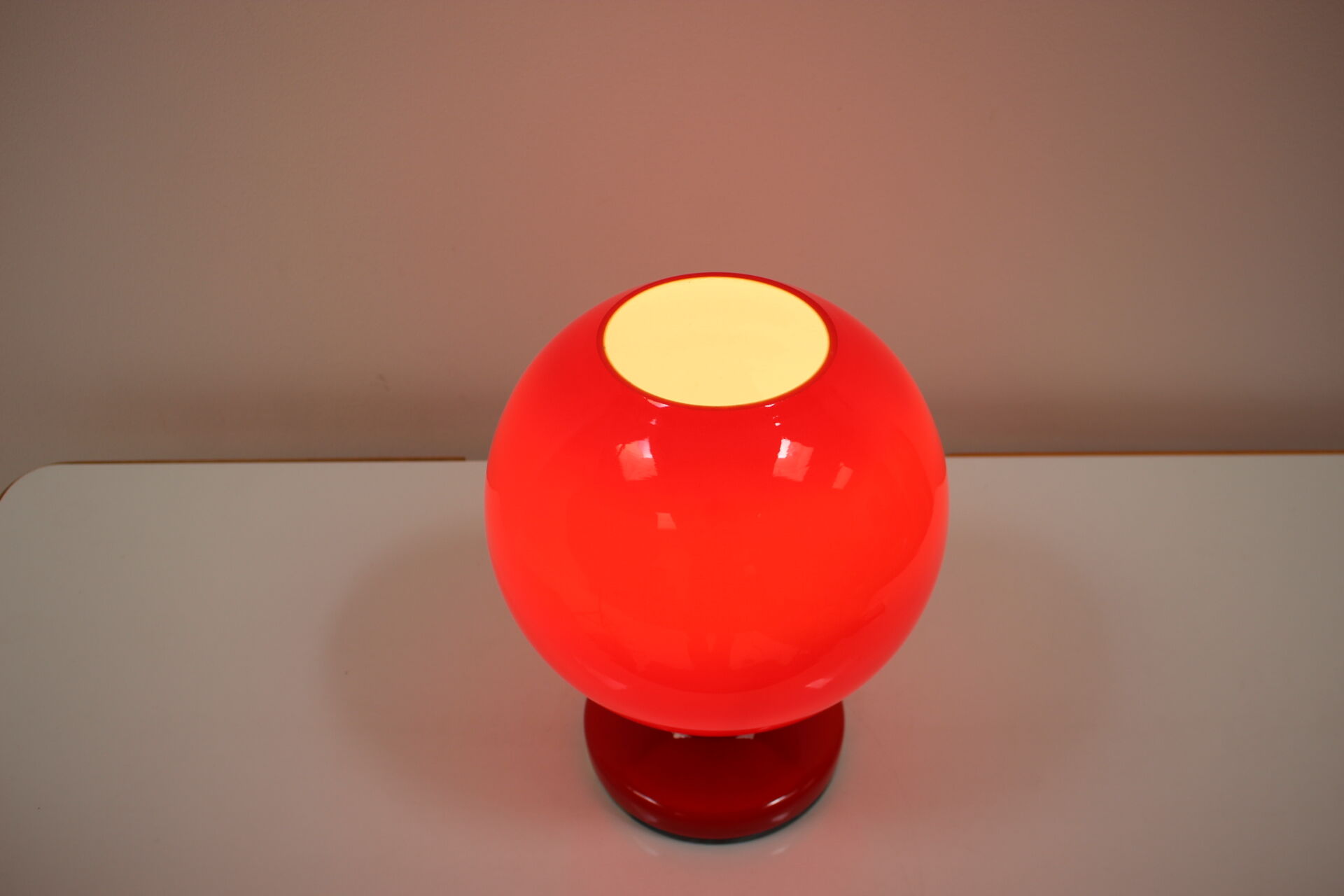 Mid-century all-glass table lamp Osvětlovací sklo Valašské meziříčí, 1970's