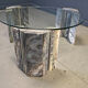 Vintage Italian marble and glass coffee table, 1970s
