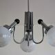 Chrome chandelier 3 glass balls from the 70s 80s