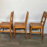 Set of 3 oak chairs from the 50s reconstruction period