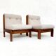 Guilleumas armchair. Upholstered in raw. Spain 70s