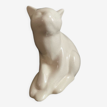 Art deco cracked ceramic cat