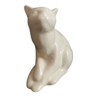 Art deco cracked ceramic cat