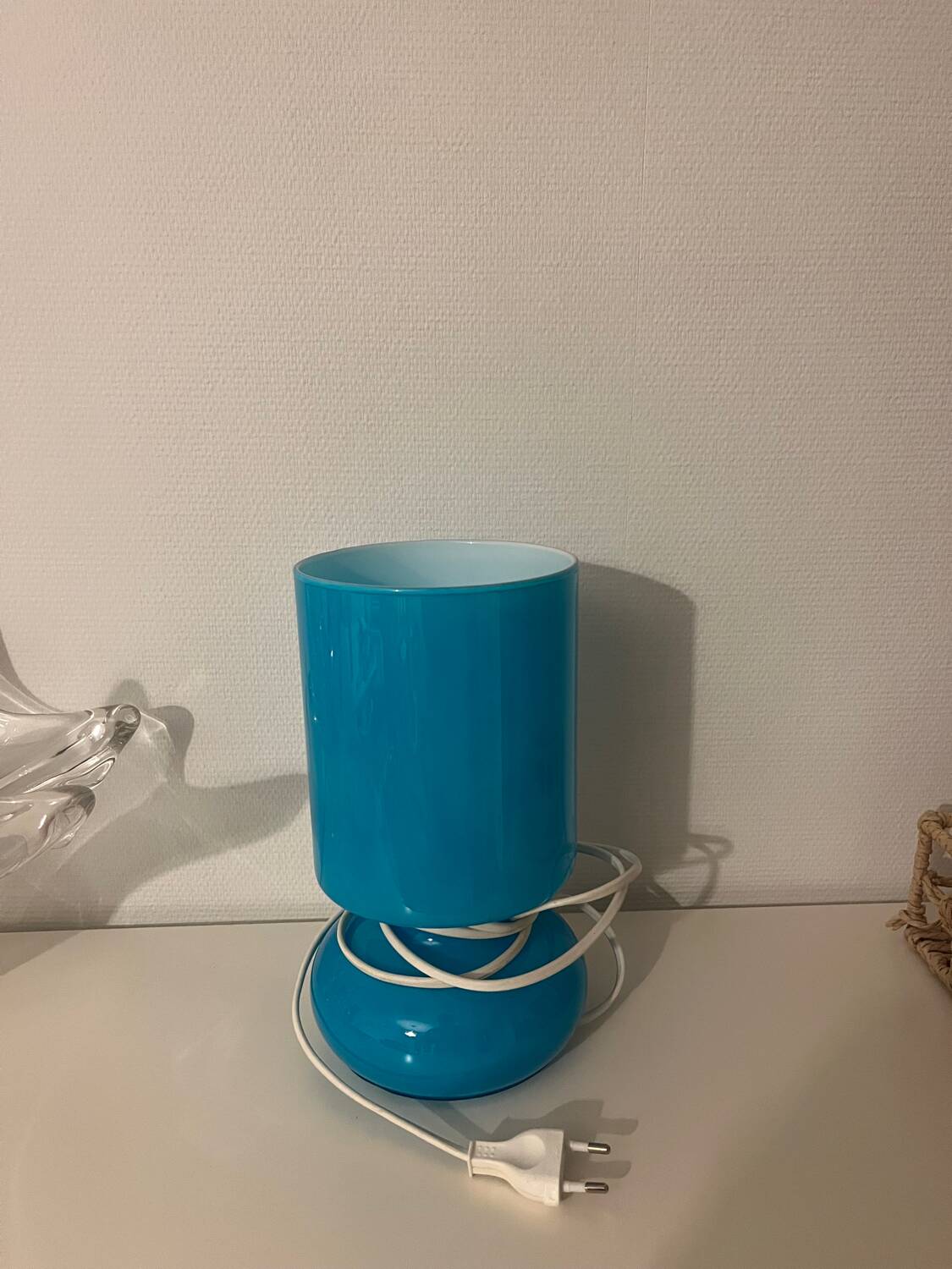 Lampe lykta IKEA bleu vintage