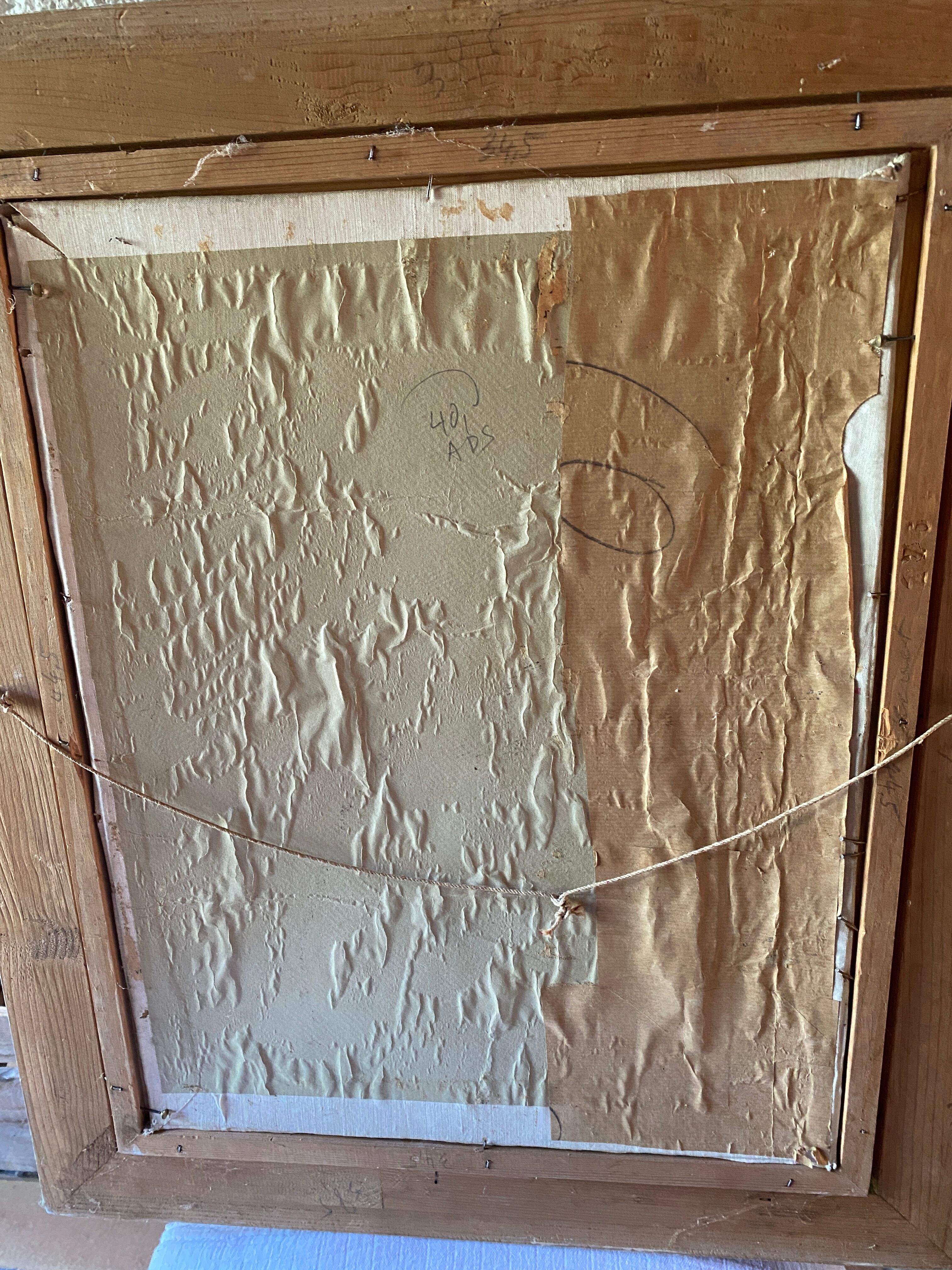 Large oil on coated panel "geraniums"