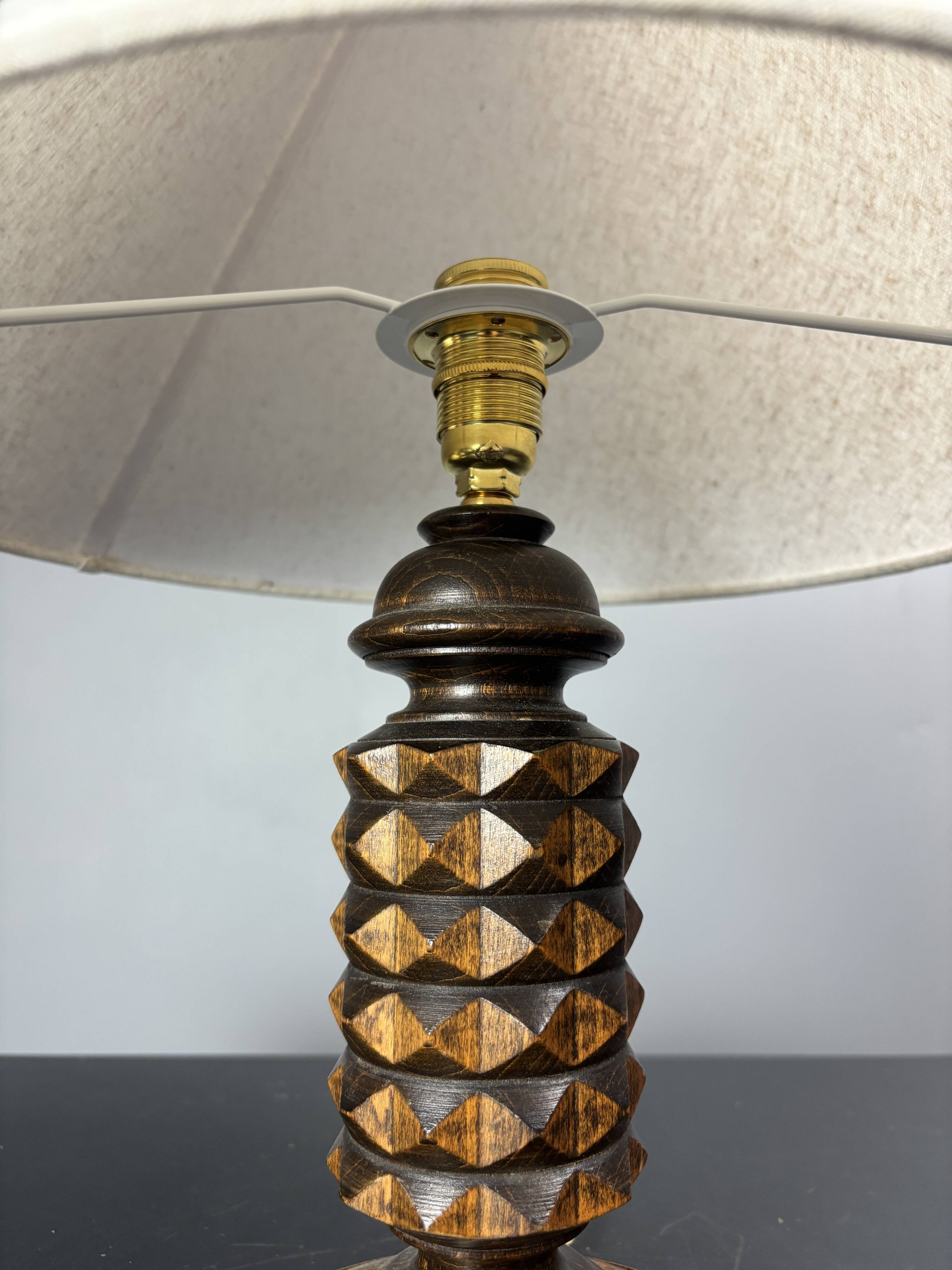 Midcentury French brutalist table lamp in the style of Charles Dudouyt, 50s