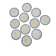 Set of 11 Dessert Plates Ter De Fer Salins Rivoli Model