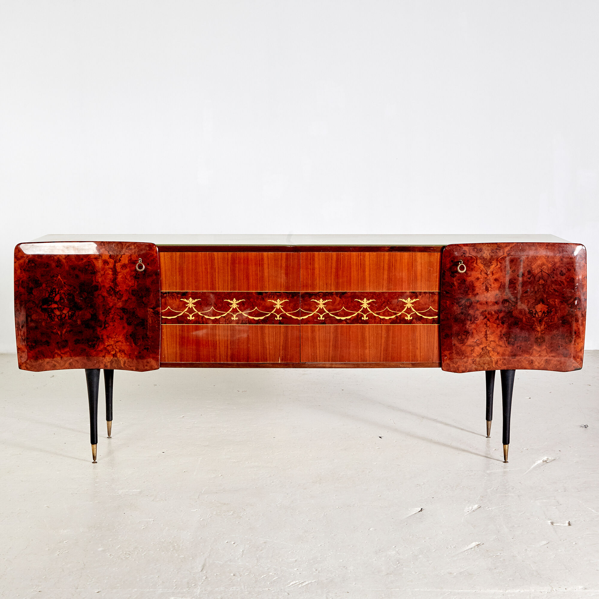 Italian walnut sideboard with mirror