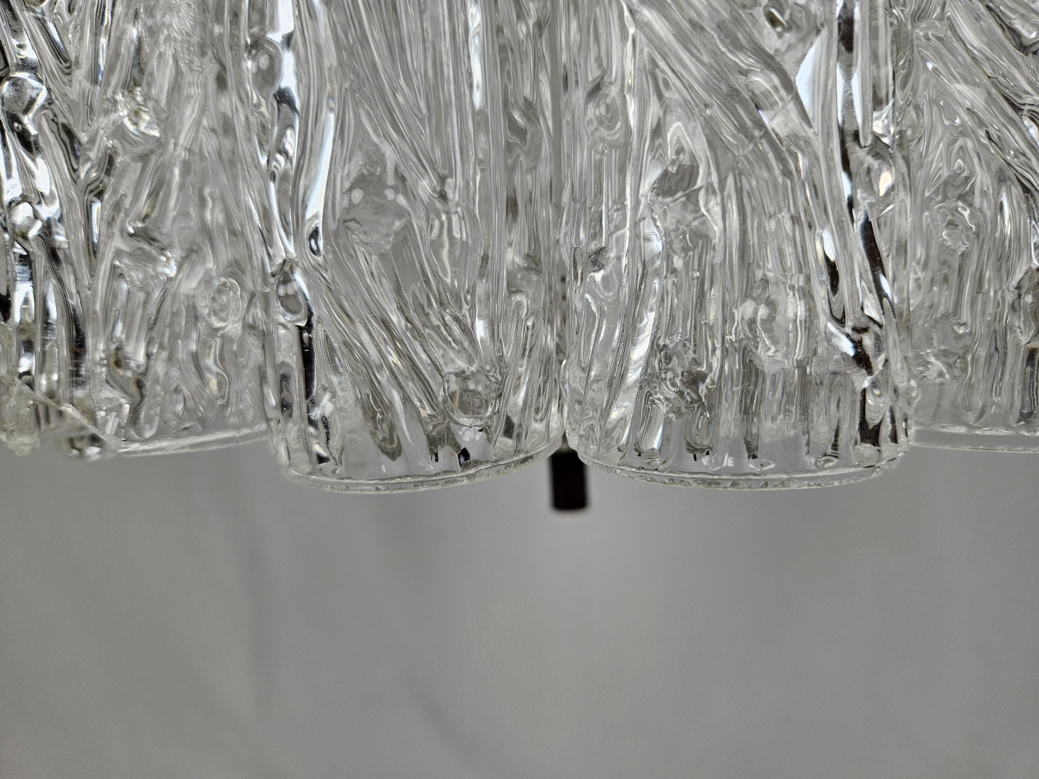 Murano glass chandelier with 14 tubular pendants
