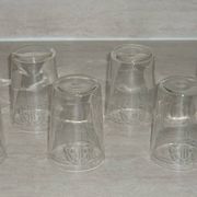 Old sandblasted glasses with laurel wreaths x6