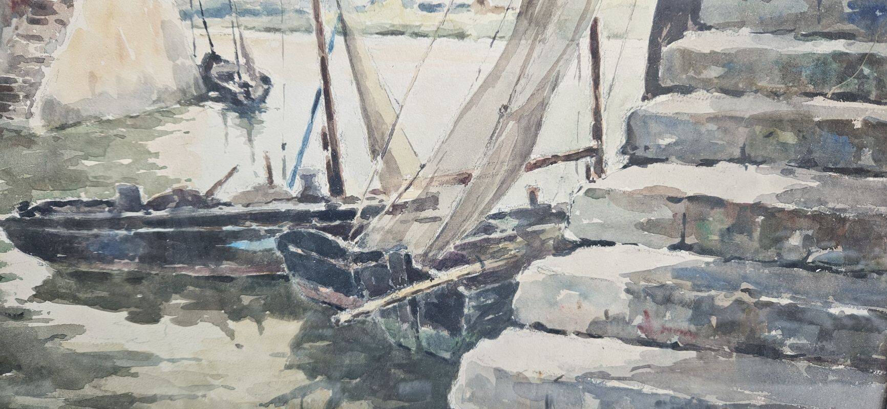 Legrand Aquarelle Marine Béziers 1955