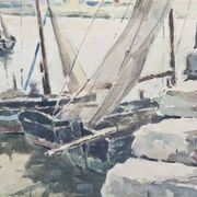 Legrand Aquarelle Marine Béziers 1955