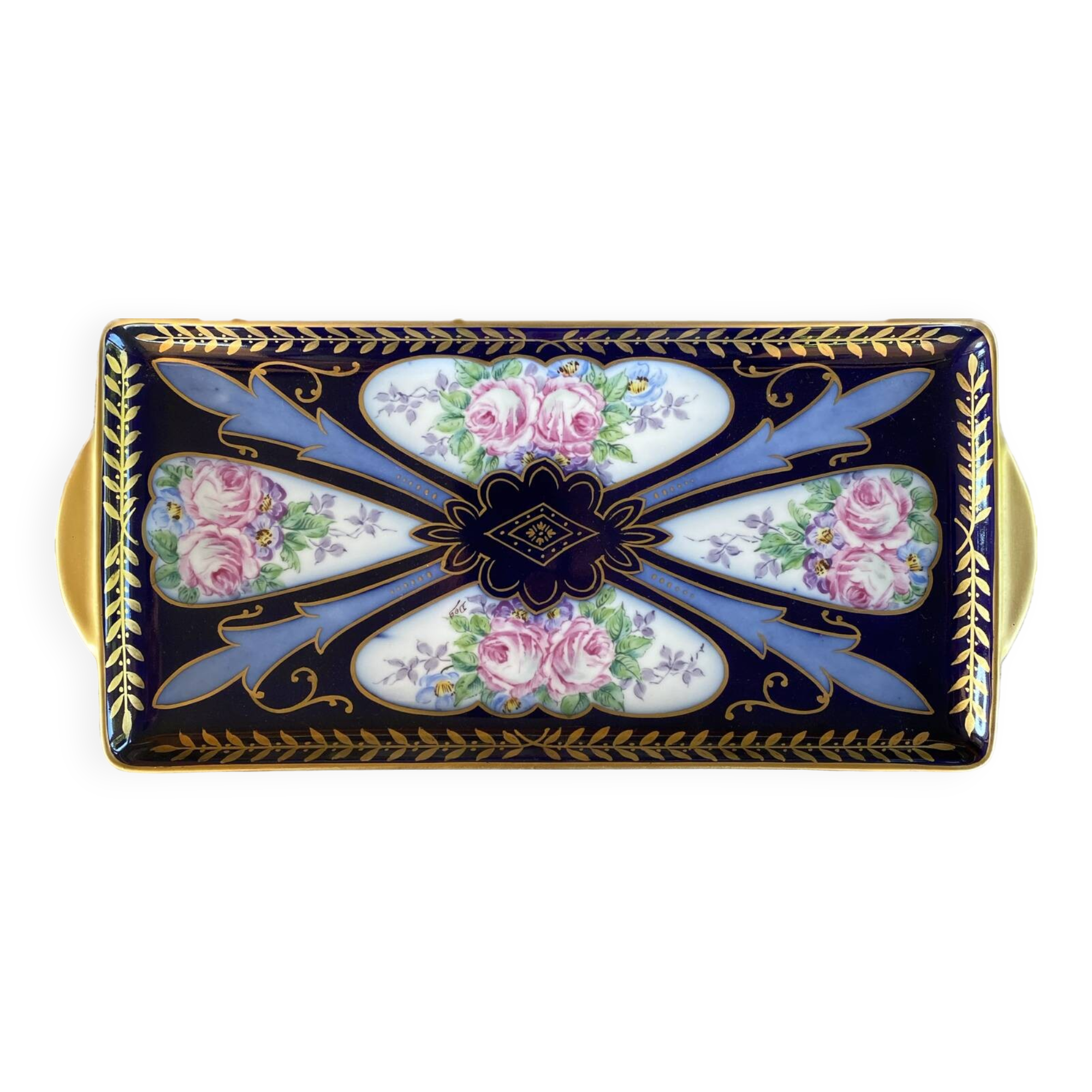 Plat décoratif en faïence de Limoges