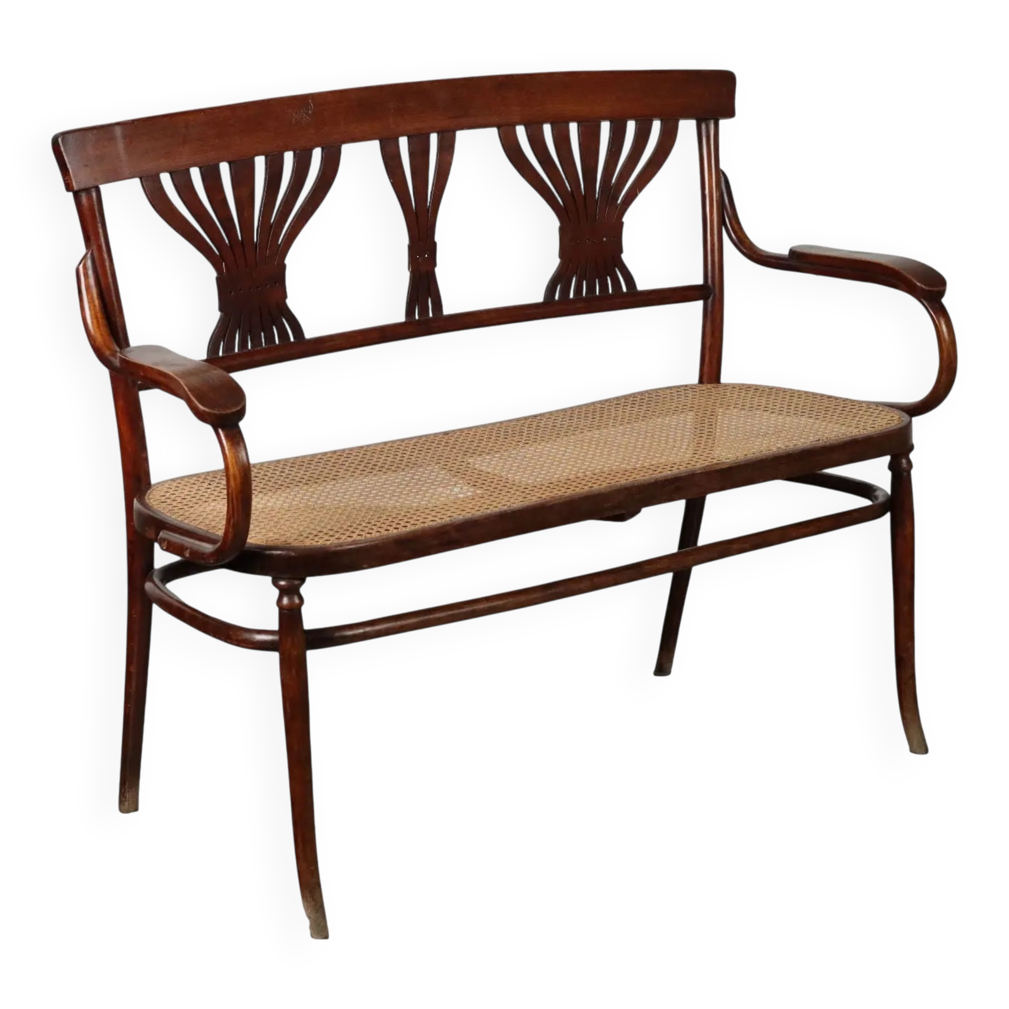 Antique Thonet Art Nouveau canapé in beech, Austria, 20th century.