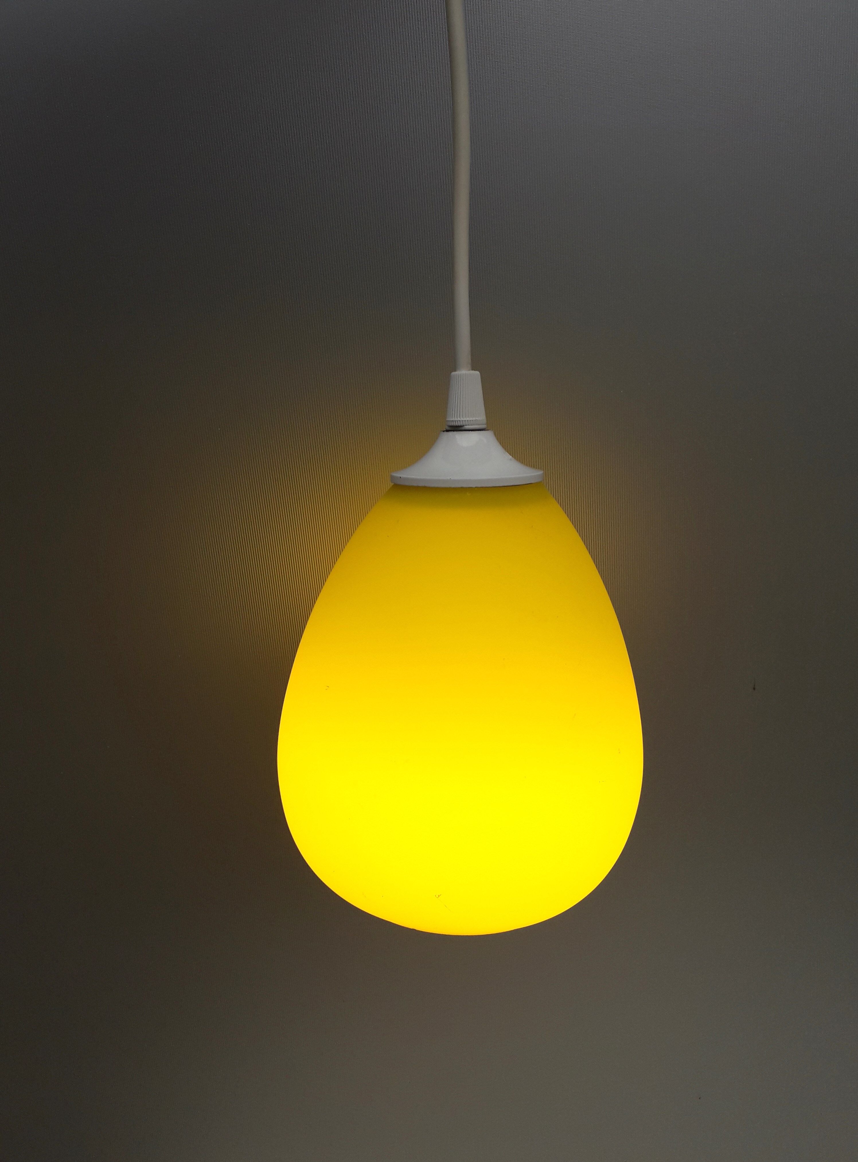 Vintage pendant lamp acid yellow 1970