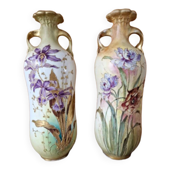 Paire de vases - En porcelaine - Turn Teplitz Bohemia, Autriche - RStK - 1900