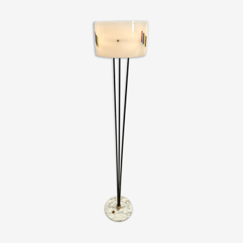 Mid century modern floor lamp in plexiglass & marble