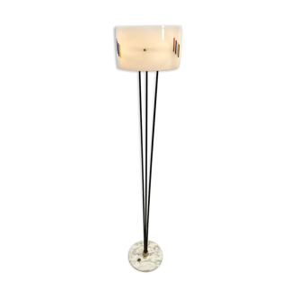 Mid century modern floor lamp in plexiglass & marble