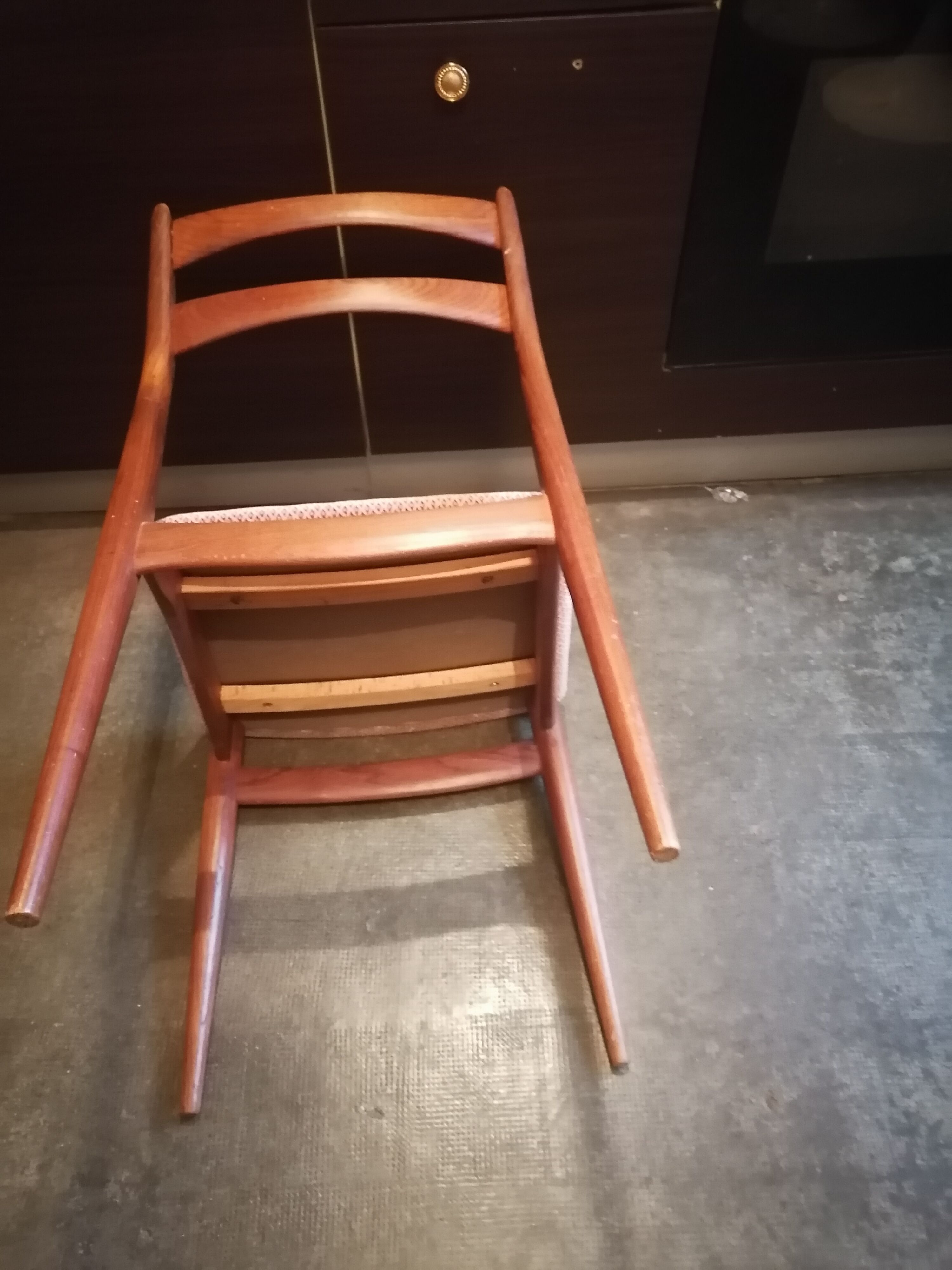 Lot 4 chairs Scandinavian teak 1960 fabric