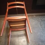 Lot 4 chairs Scandinavian teak 1960 fabric